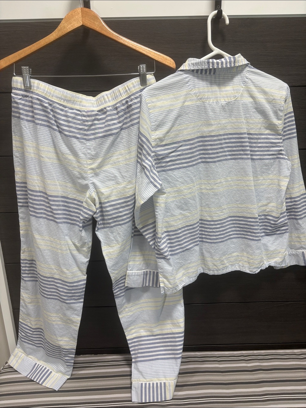 Victoria's Secret Blue and Yellow Striped Cotton Pajama Set - Picture 4 of 8
